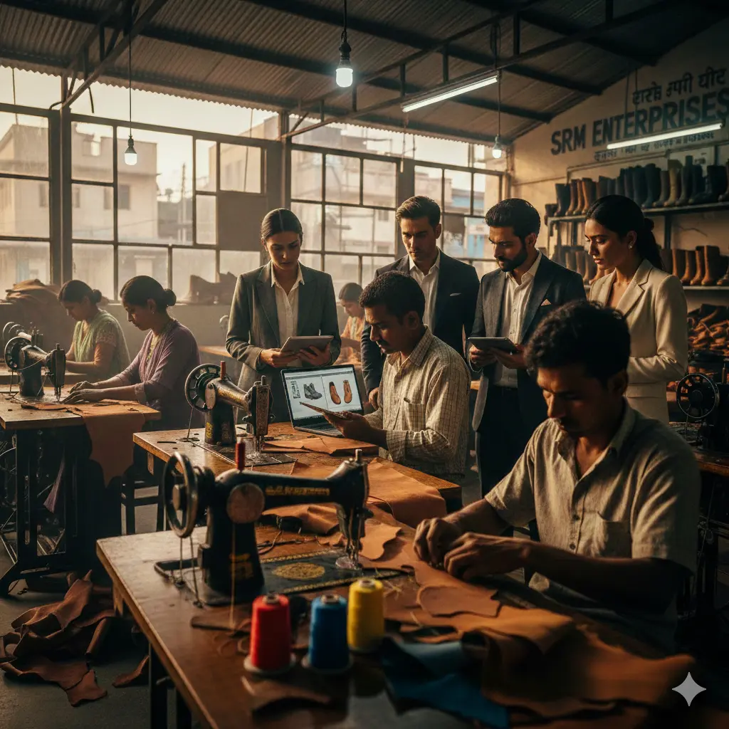 SRM Enterprises production floor showing advanced footwear manufacturing process